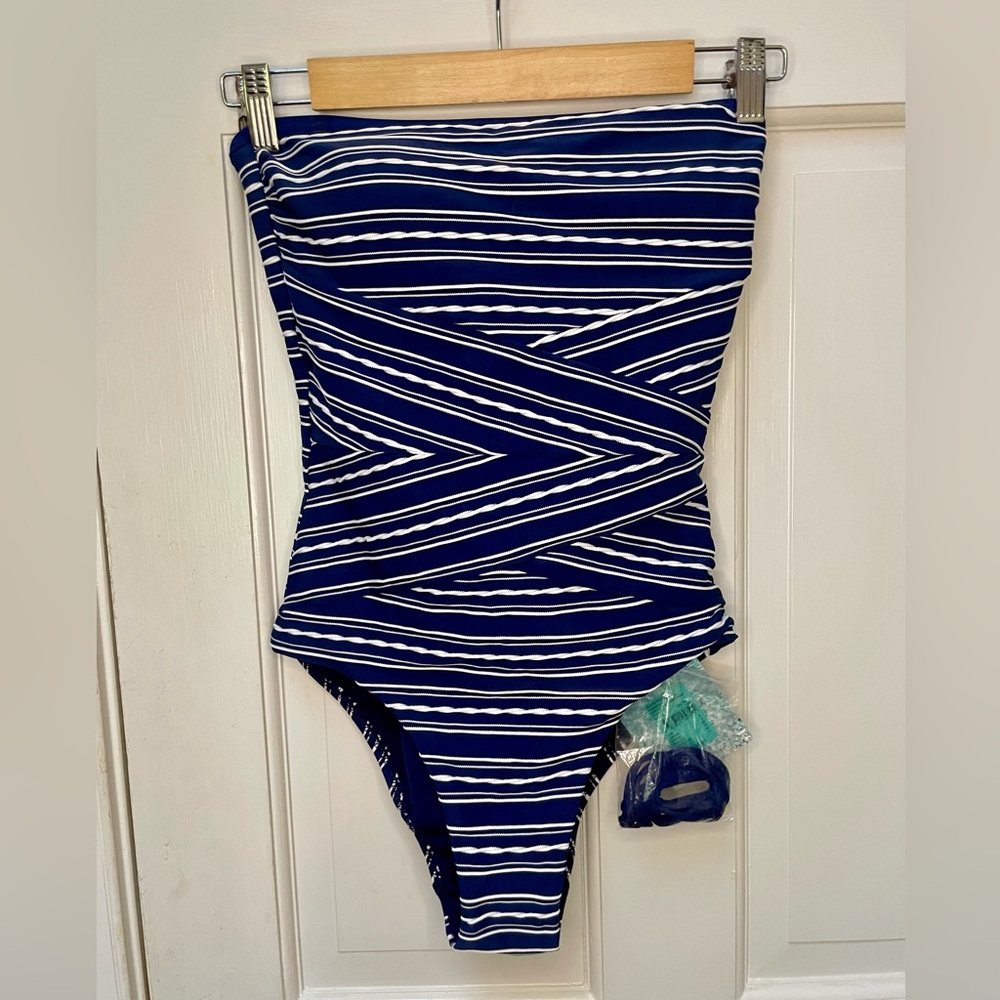NWT Isola swim women’s size US 6 Coastline Stripe Bandeau One-Piece